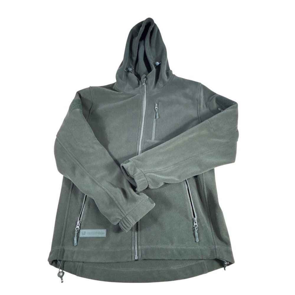 Baerskin Tactical Supply Co. Fleece Jacket Military Green Sz M Full Zip Hood